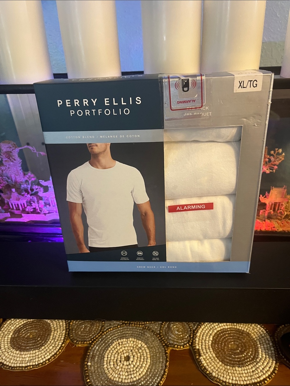 Perry Ellis White Crew Neck T-Shirt 3-Pack